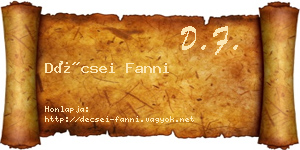 Décsei Fanni névjegykártya