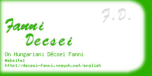 fanni decsei business card