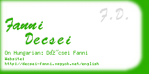 fanni decsei business card